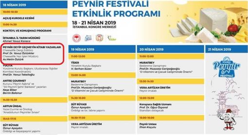  İstanbul peynir festivali mutfak kitaplığı söyleşi programı